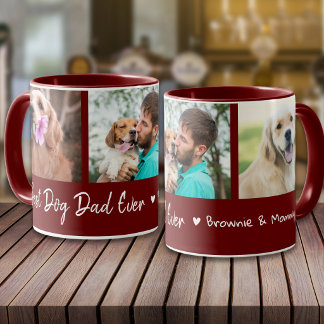 Mug Meilleur papa chien ever Collage photo Marron 3
