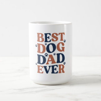 Mug Meilleur Papa Chien Ever Empreinte de Patte Typogr