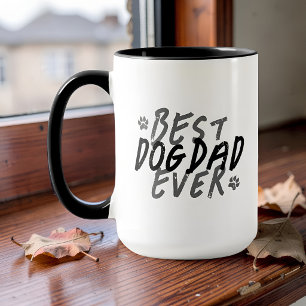 Mug Meilleur Papa Chien Moderne Noir et Gris Grunge