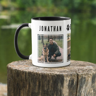 Mug Meilleur Papa Chien Noir et Blanc 3 Photos