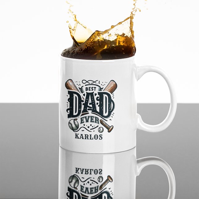 Mug Meilleur papa de baseball (Créateur téléchargé)