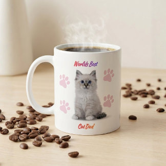 Mug Meilleur Papa de Chat du Monde Photo de Compagnie