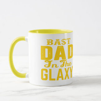 Mug Meilleur Papa De La Galaxie Typographie Vintage Or
