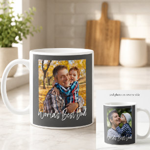 Mug Meilleur Papa du Monde 2 Photo Personnalisée