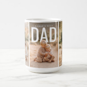 Mug Meilleur Papa du Monde de PhotoPop 3 Collage de Ph