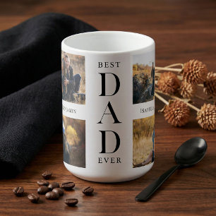 Mug Meilleur Papa du Monde Moderne Collage Photo Perso