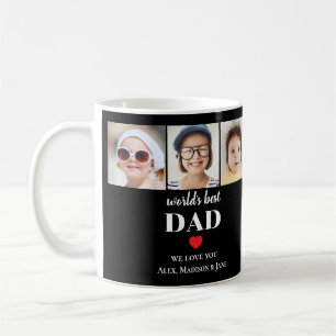 Mug Meilleur Papa du Monde On t'aime 3 Enfants Photo N