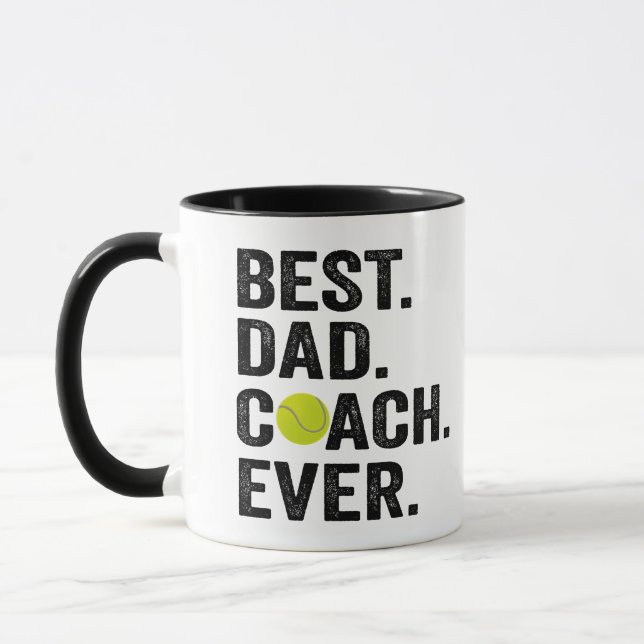 Mug Meilleur Papa Entraîneur Fête des pères Jour Tenni (Gauche)