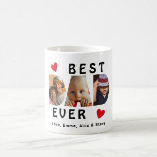 Mug Meilleur papa Ever 3 photo Collage personnalisé
