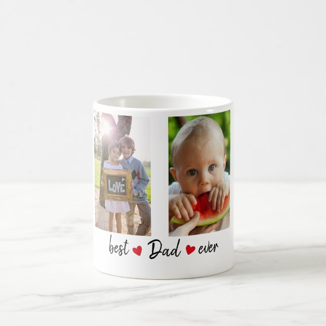 Mug Meilleur papa Ever 4 photo personnalisée (Centre)