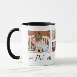 Mug Meilleur papa Ever 6 photo Collage blanc