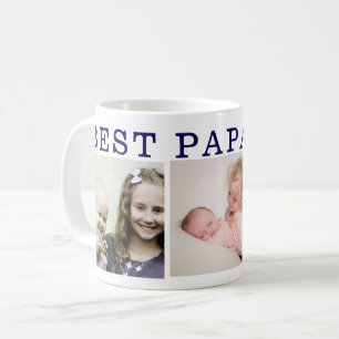 Mug Meilleur Papa Ever - Collage personnalisé 3 photos