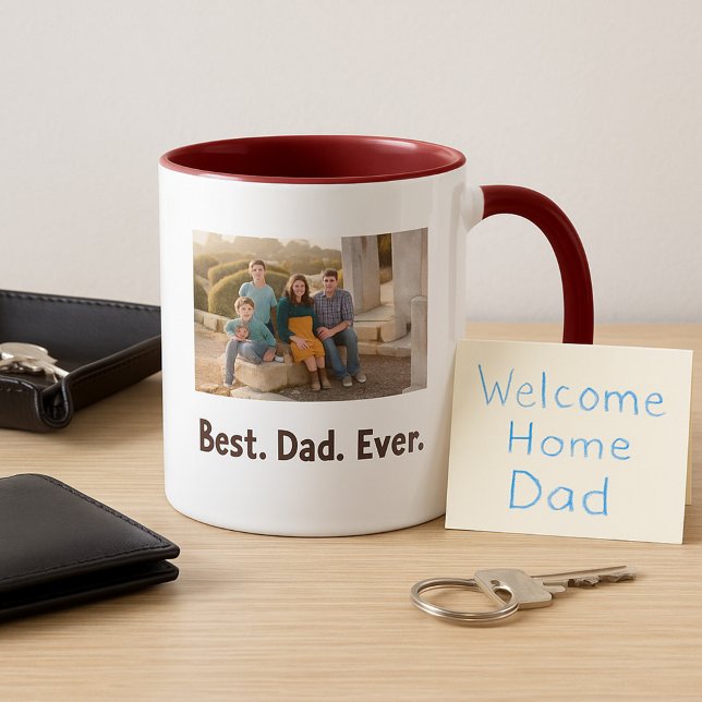 Mug Meilleur papa Ever photo de la famille (Créateur téléchargé)
