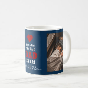 Mug Meilleur Papa Ever Rouge Cœur Bleu 2 Photo