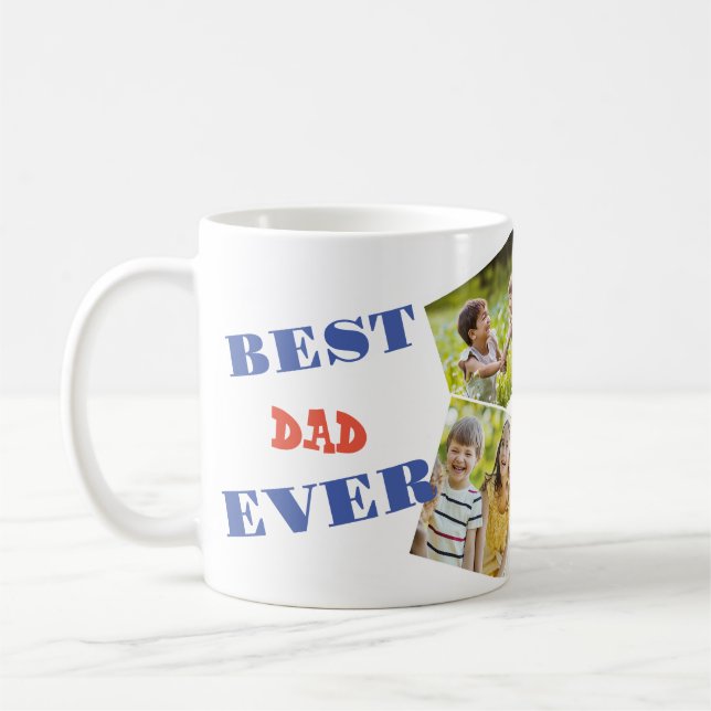 Mug Meilleur papa jamais collage photos (Gauche)