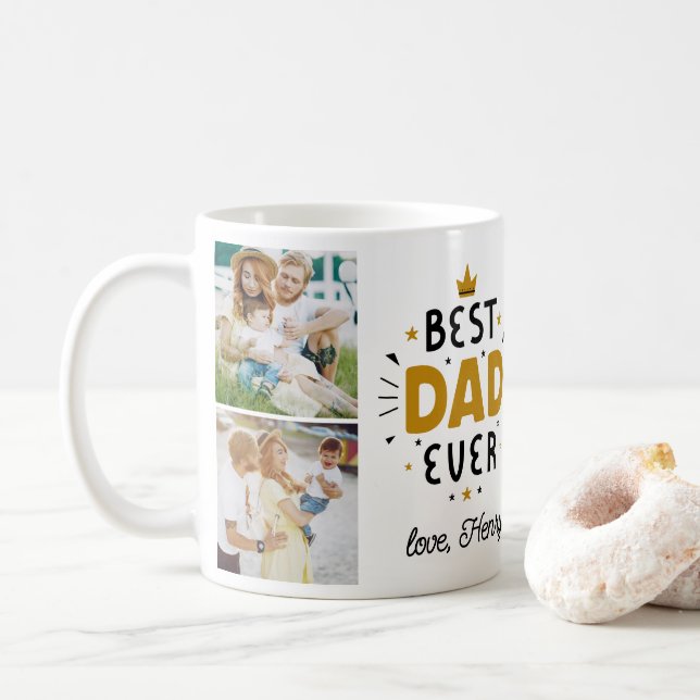 Mug Meilleur papa jamais Fête des pères 5 Photo (Avec donut)