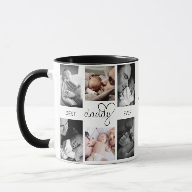 Mug Meilleur papa jamais | Fête des pères 6 Collage ph (Gauche)