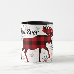 Mug Meilleur papa Jamais Noël Moose plis rouges