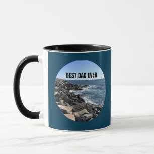 Mug Meilleur papa Jamais Océan Atlantique Rocky Shore 
