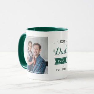 Mug Meilleur papa jamais père Papa Vert Photo d'anniv