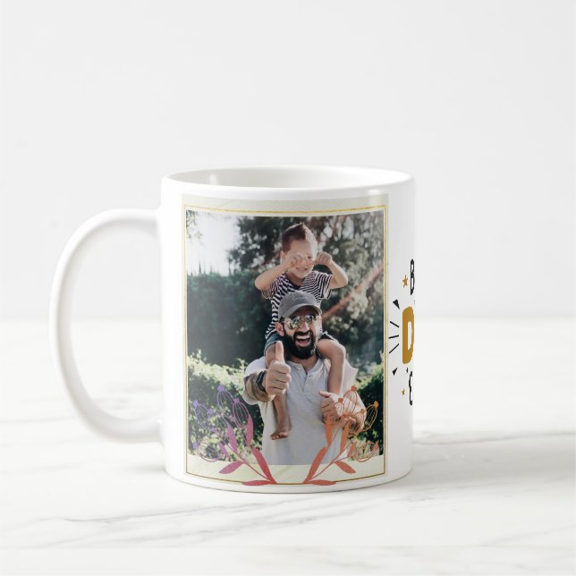 Mug Meilleur papa jamais, photo complète personnalisée (Gauche)