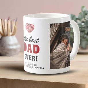 Mug Meilleur papa Jamais Red Heart 2 Photo