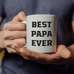 Mug Meilleur Papa jamais   Texte moderne en gras et ph