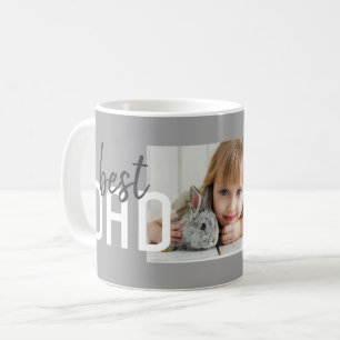 Mug Meilleur Papa Moderne Gris Photo Fête des Pères