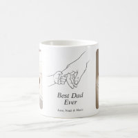 Meilleur Papa Noir Minimaliste Photo Dessin au Tra