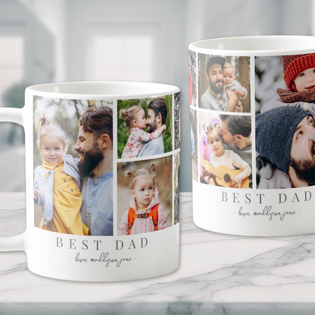 Mug Meilleur papa photo Collage père (Best Dad Photo Collage Father Coffee Mug )