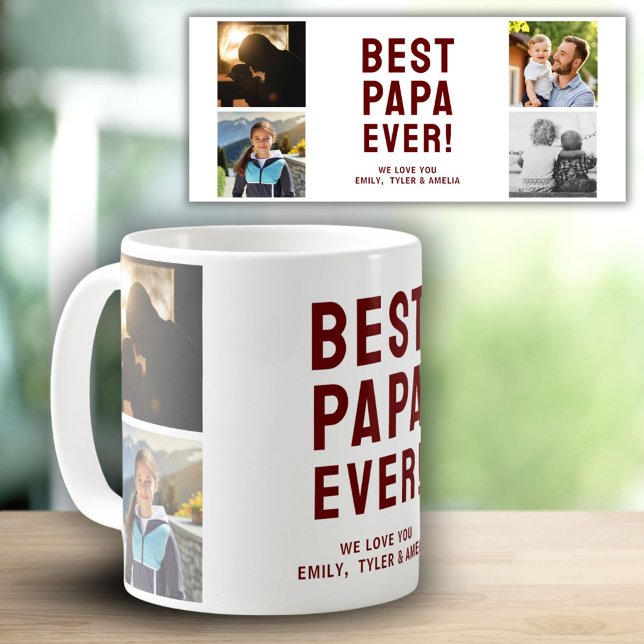 Mug Meilleur Papa Pour Toujours 4 Collage Photo  (Créateur téléchargé)
