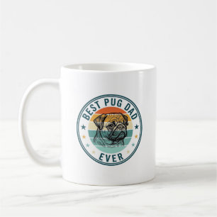 Mug Meilleur Papa Pug Ever Vintage Gravure T-Shirt Chi