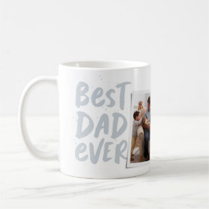 Mug Meilleur papa que jamais photo moderne bleue Fête
