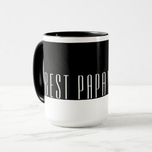 Mug Meilleur PAPAW moderne en noir et blanc