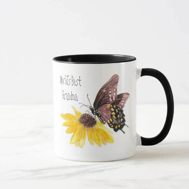 Mug Meilleur papillon grand-mère au monde, Jardinage d (Droite)