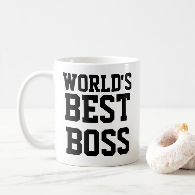 Mug Meilleur patron des mondes amusants (Avec donut)