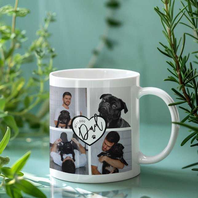 Mug Meilleur père de chien | Collage de photos (Créateur téléchargé)