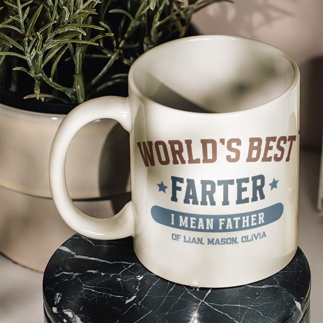 Mug Meilleur Père du monde Funny Personnalisé (This coffee mug design is the perfect blend of dad humor and heartfelt sentiment.)
