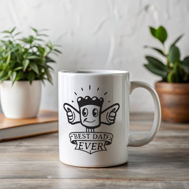 Mug Meilleur Père Jamais Des Pouces Drôle (Créateur téléchargé)
