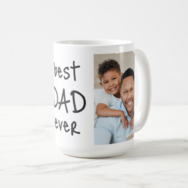 Mug Meilleur PÈRE JEUNE 2 Photos Couleur personnalisée (Devant droit)