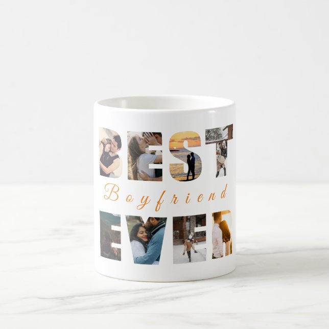Mug Meilleur petit ami jamais photo texte personnalisé (Centre)