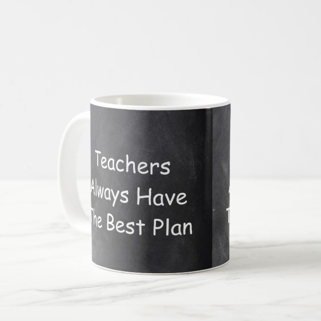Mug Meilleur plan des enseignants Chalkboard Design Id (Devant gauche)