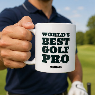 Mug Meilleur Pro de Golf au Monde Nom Personnalisé