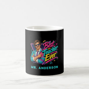 Mug Meilleur Prof Ever ! Personnalisé 80s Rétro pour L