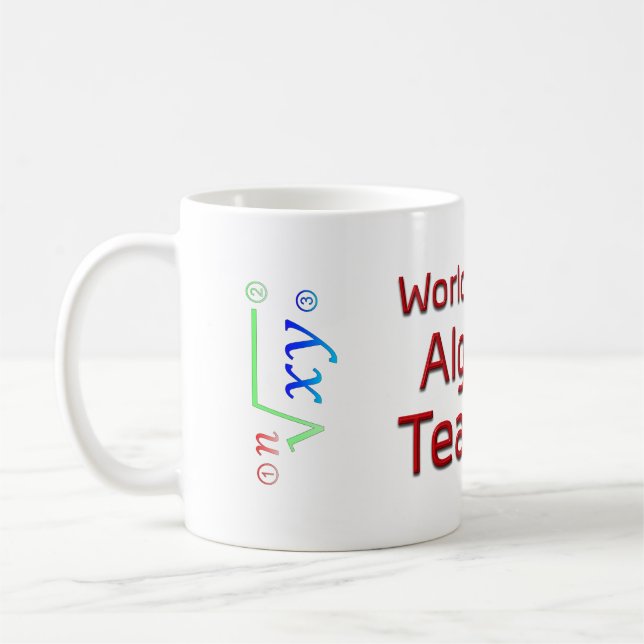 Mug Meilleur professeur d'algèbre du monde avec formul (Gauche)
