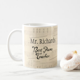 Mug Meilleur professeur de piano de partitions La musi