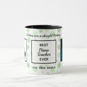 Mug Meilleur professeur de piano jamais photo Noël vac
