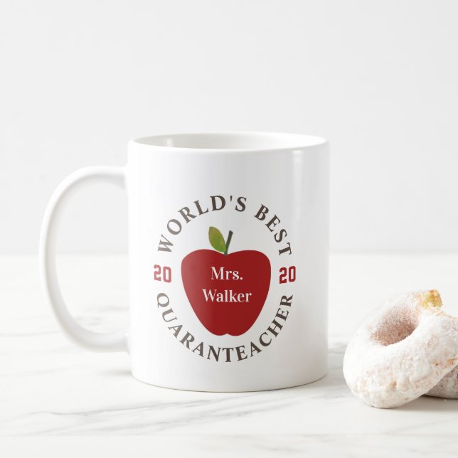 Mug Meilleur professeur de quartier 2020 dans le monde (Avec donut)