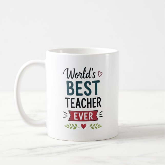 Mug Meilleur Professeur du Monde Personnalisé (Gauche)