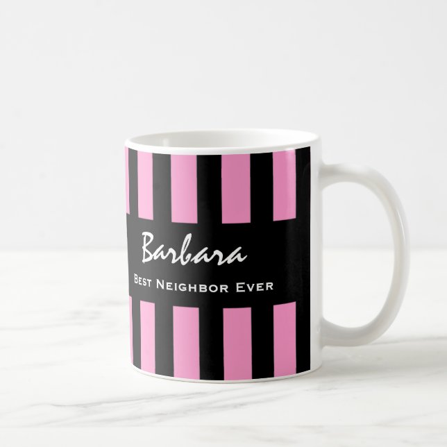 Mug Meilleur quartier jamais rosé Stripes Nom personna (Droite)